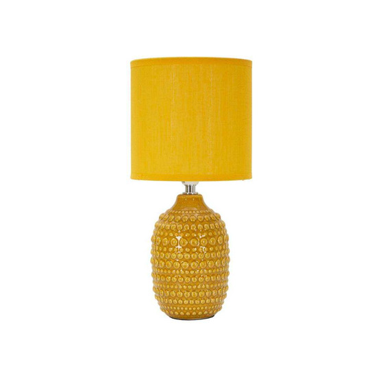 Lampe à poser en céramique points 15 x 30.5 cm moutarde