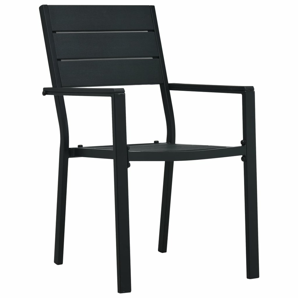 Chaises de jardin lot de 4 noir pehd aspect de bois
