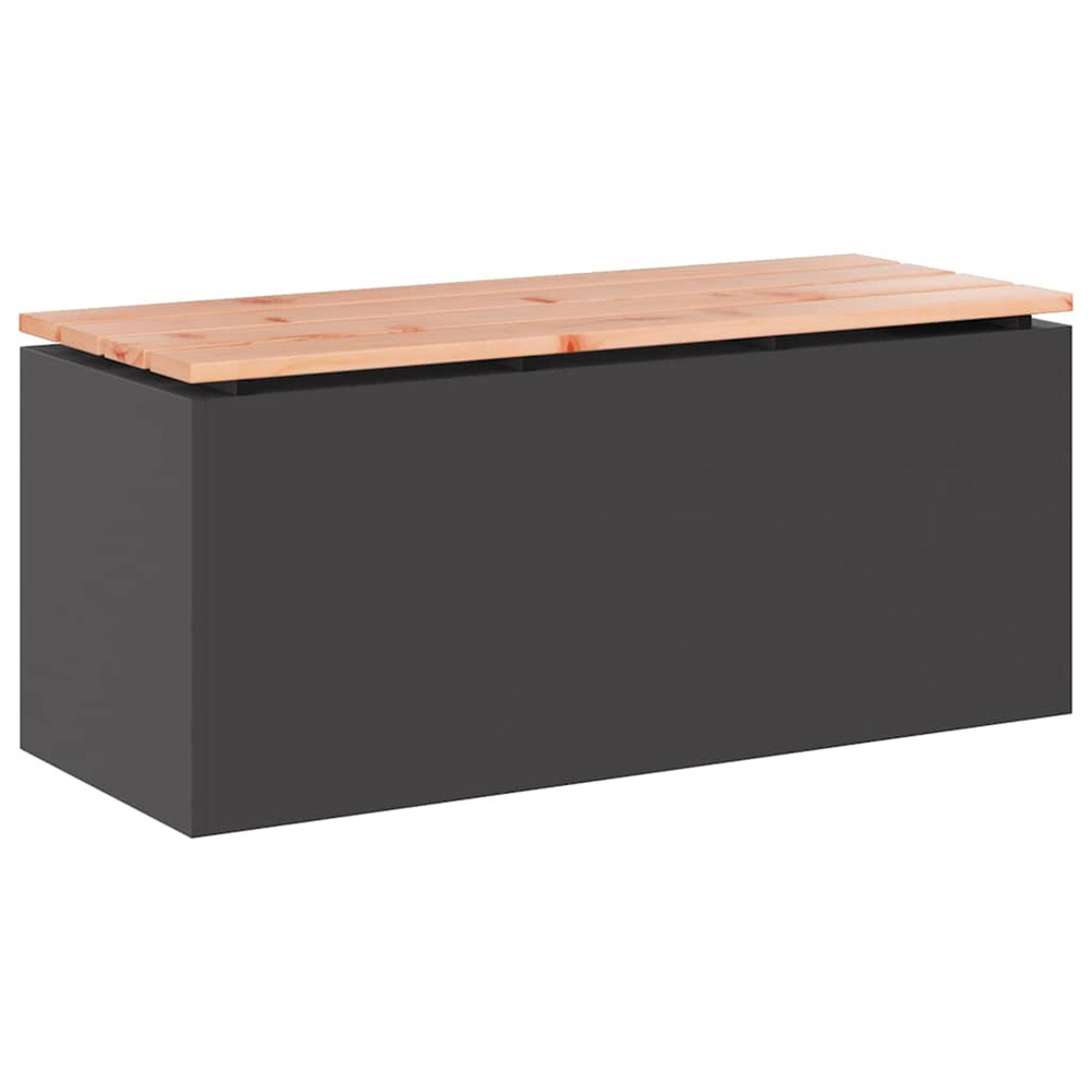 Banc de jardin noir 100 x 40 x 43 cm acier