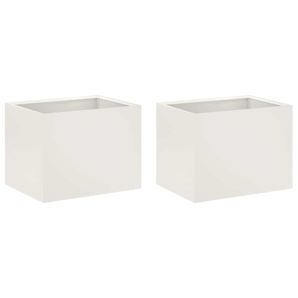 Cache-pot de jardin 2 pc blanc 40 x 30 x 30 cm