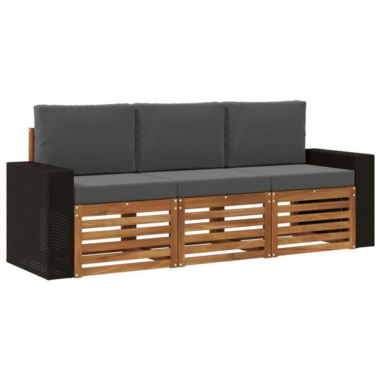Ensembles de canapés 3 pc bois d'acacia massif