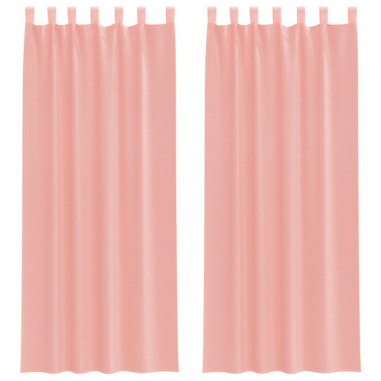 Rideaux en voile avec passe-tringles 2 pcs rose