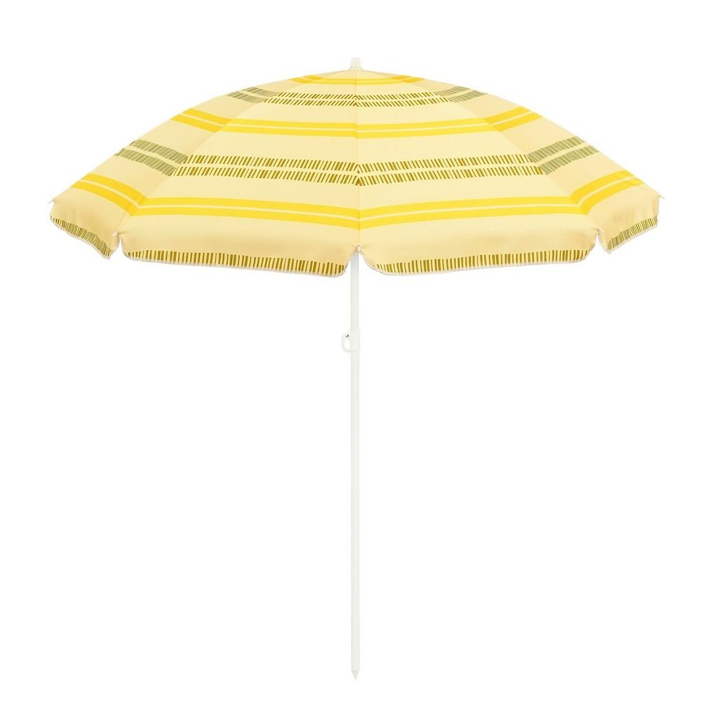 Mica decorations stripe parasol de plage - h180 x ø160 cm - jaune