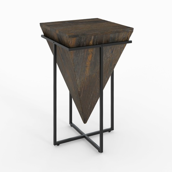 Shanghai-grande table d'appoint en bois et métal