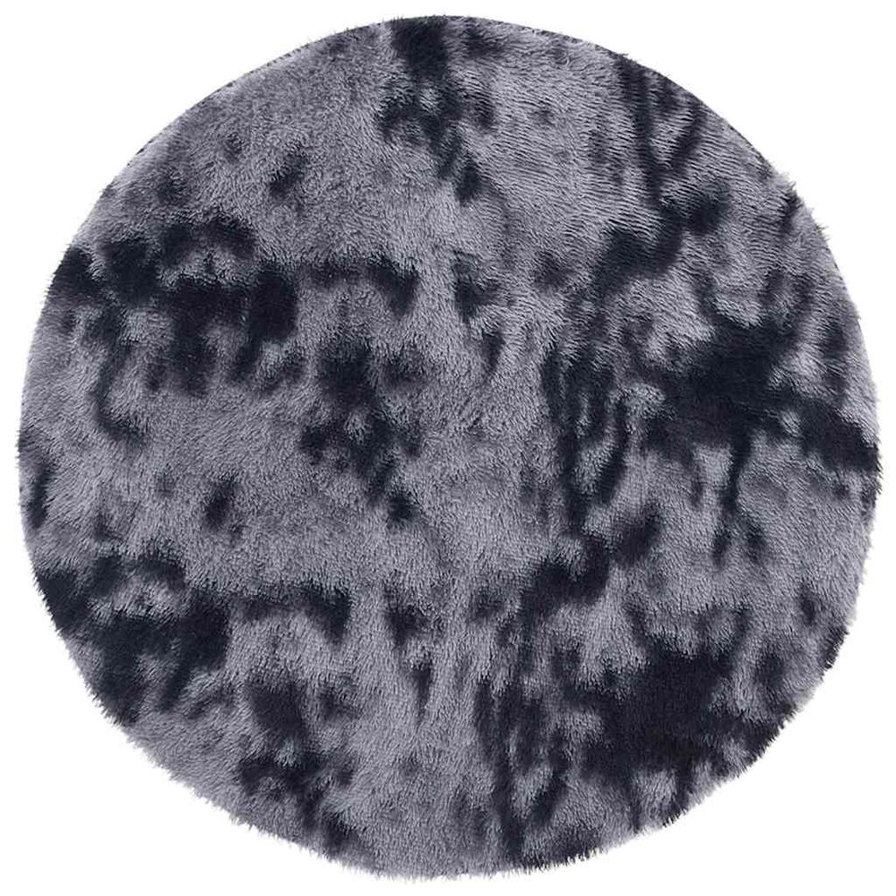 Tapis shaggy à poils longs navarra gris foncé 120x120 cm