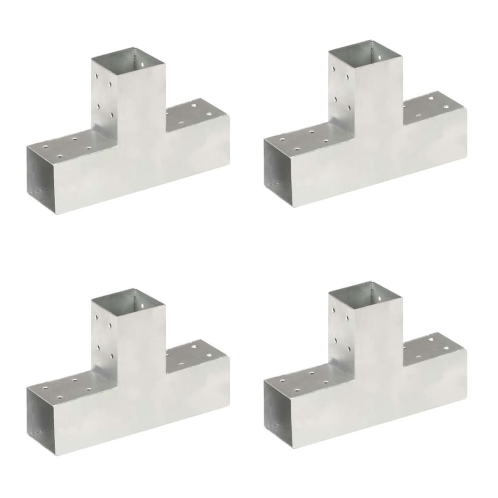 Connecteurs de poteau 4 pcs forme en t métal galvanisé 71x71 mm