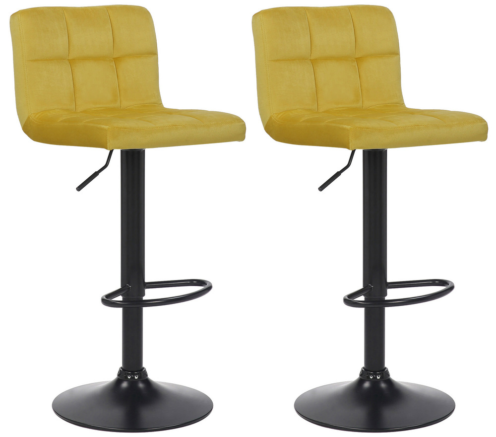 Lot de 2 tabourets de bar feni velours