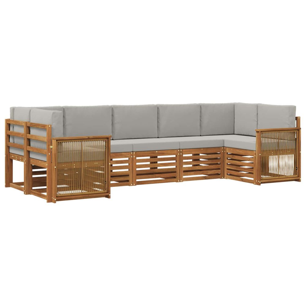 Ensemble de canapés d'extérieur 6 pc naturel et gris clair