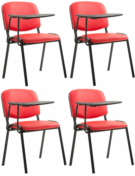 Ensemble de 4 chaises ken avec table pliante en cuir artificiel