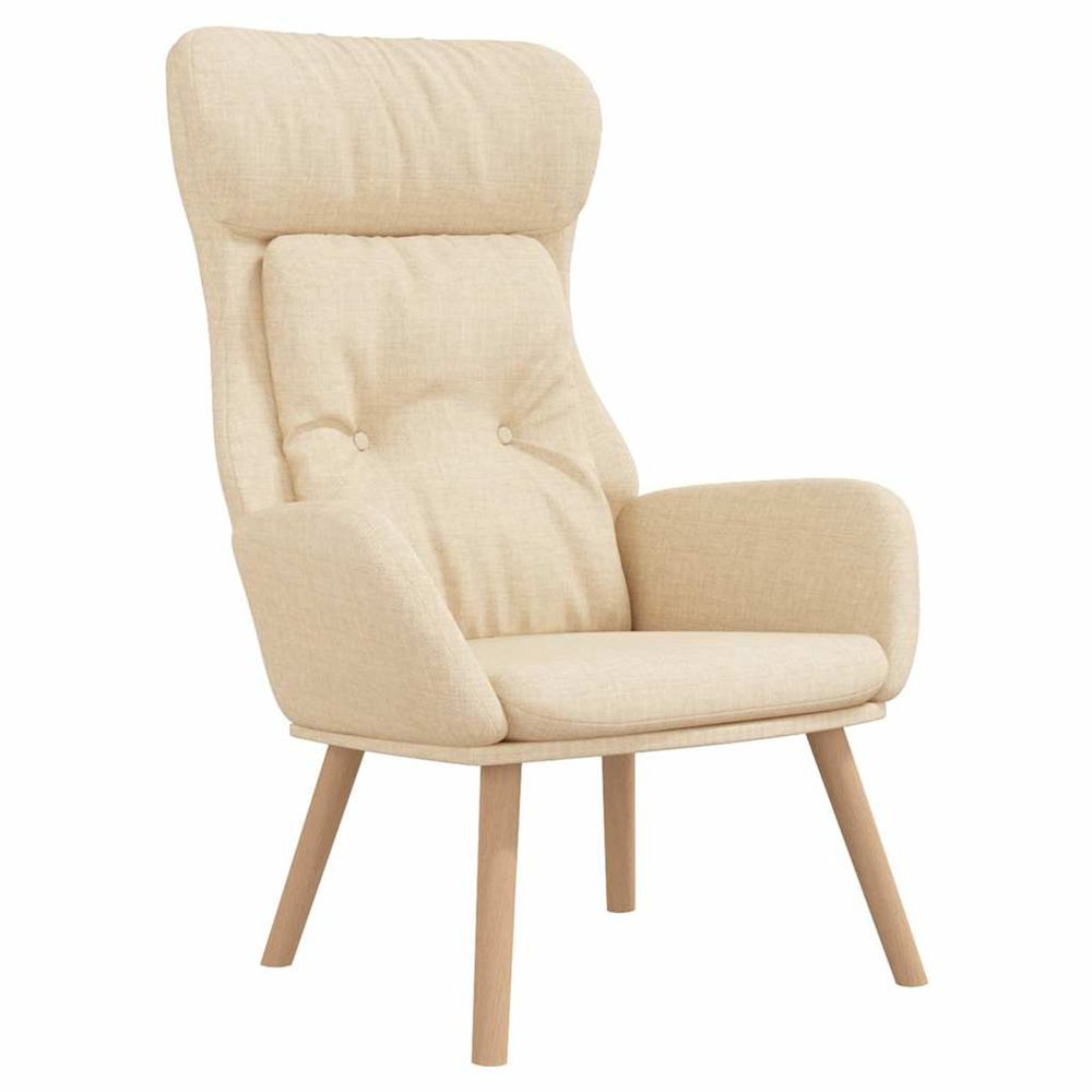 Chaise de relaxation crème tissu