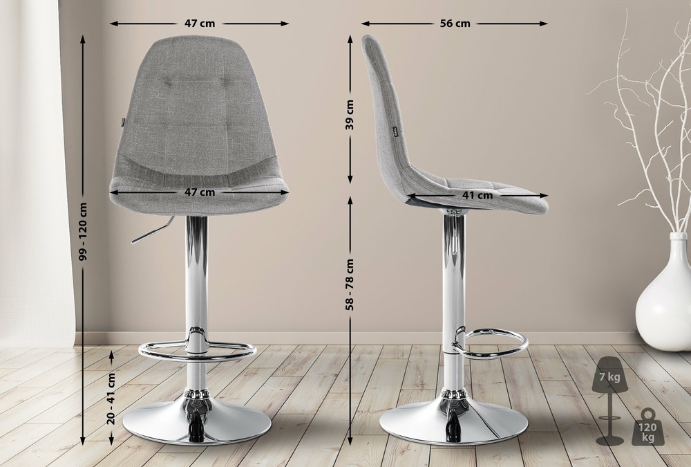 Tabouret de bar elmore tissu c