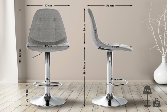 Tabouret de bar elmore tissu c