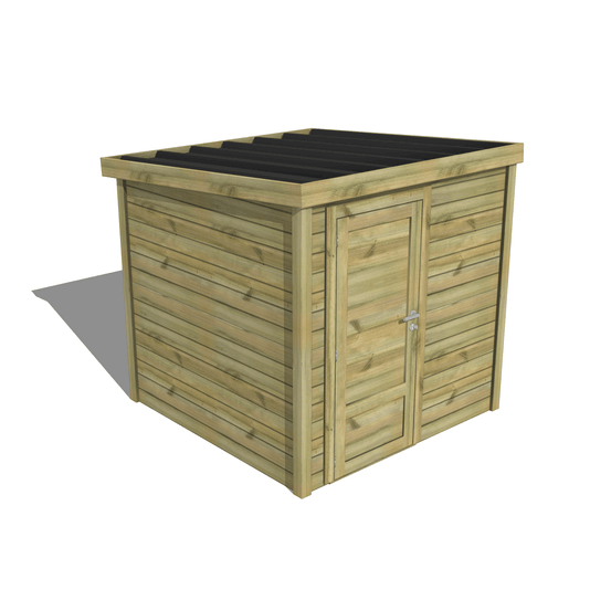 Abri de jardin bois pin traité autoclave 27mm - essentiel - 2,14x2,14m / 5m2 - bac acier - abri français