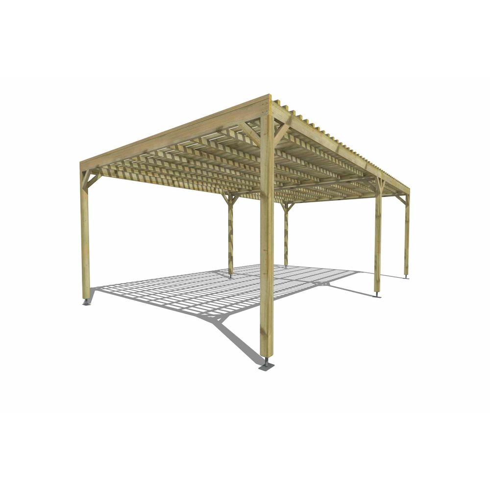 Pergola bois • 7m x 4m • indépendante • sens largeur • lattage bois • livraison comprise