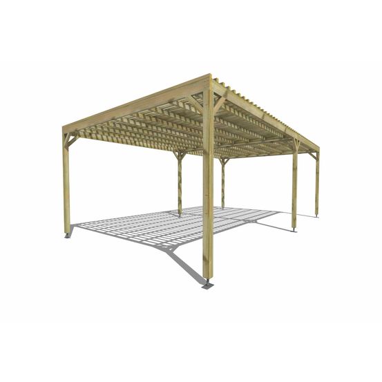 Pergola bois • 7m x 4m • indépendante • sens largeur • lattage bois • livraison comprise