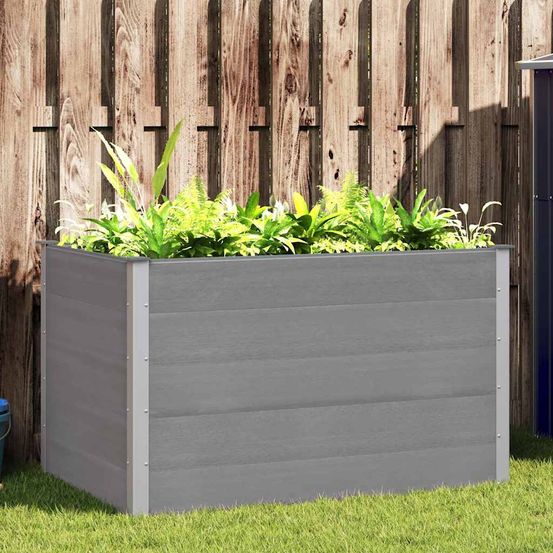 Carré potager haut 150x100x91 cm composite wpc jardin moderne gris