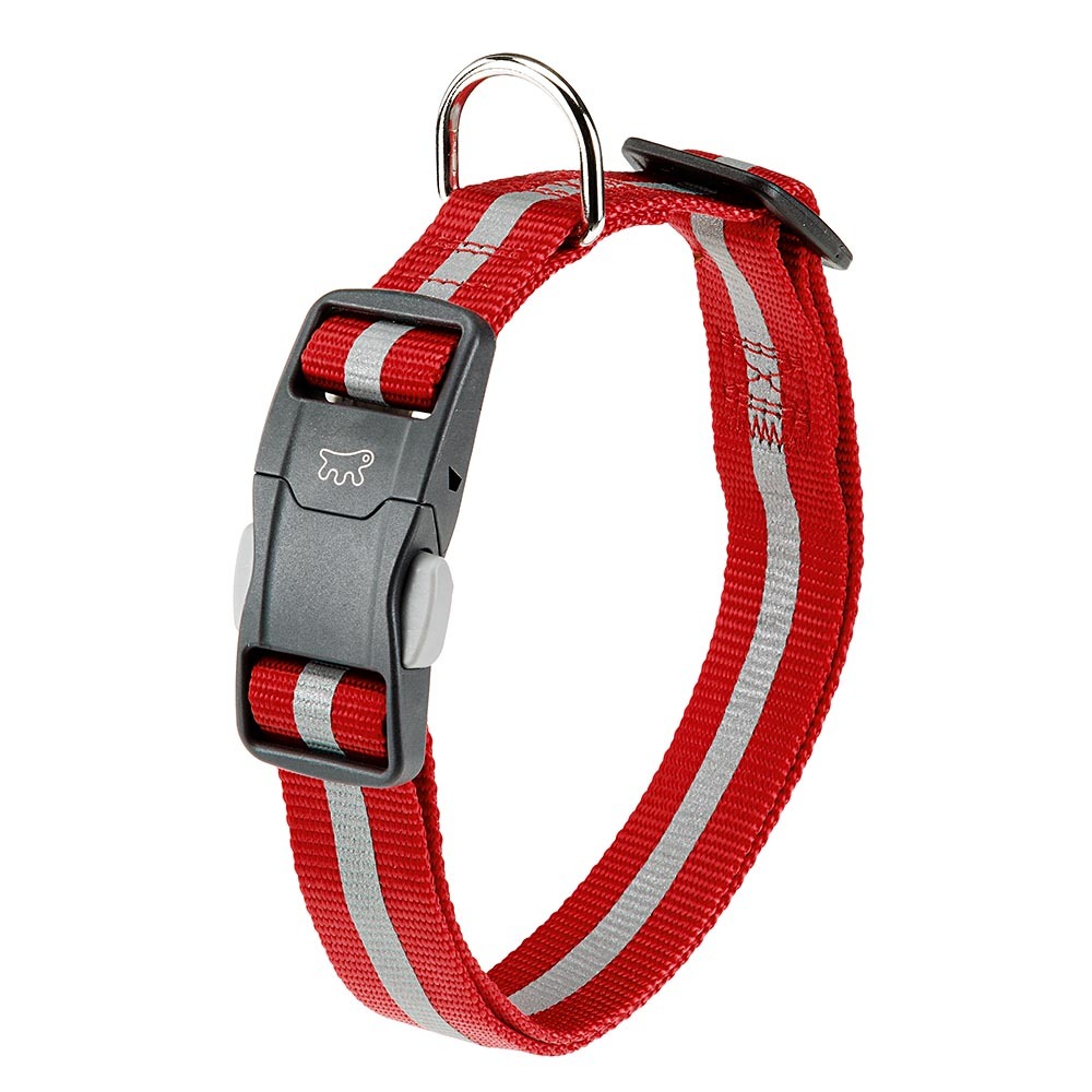 Collier réfléchissant pour chiens club reflex c20/56 en nylon avec boucle magnétique, idéal pour les promenades en soirée
