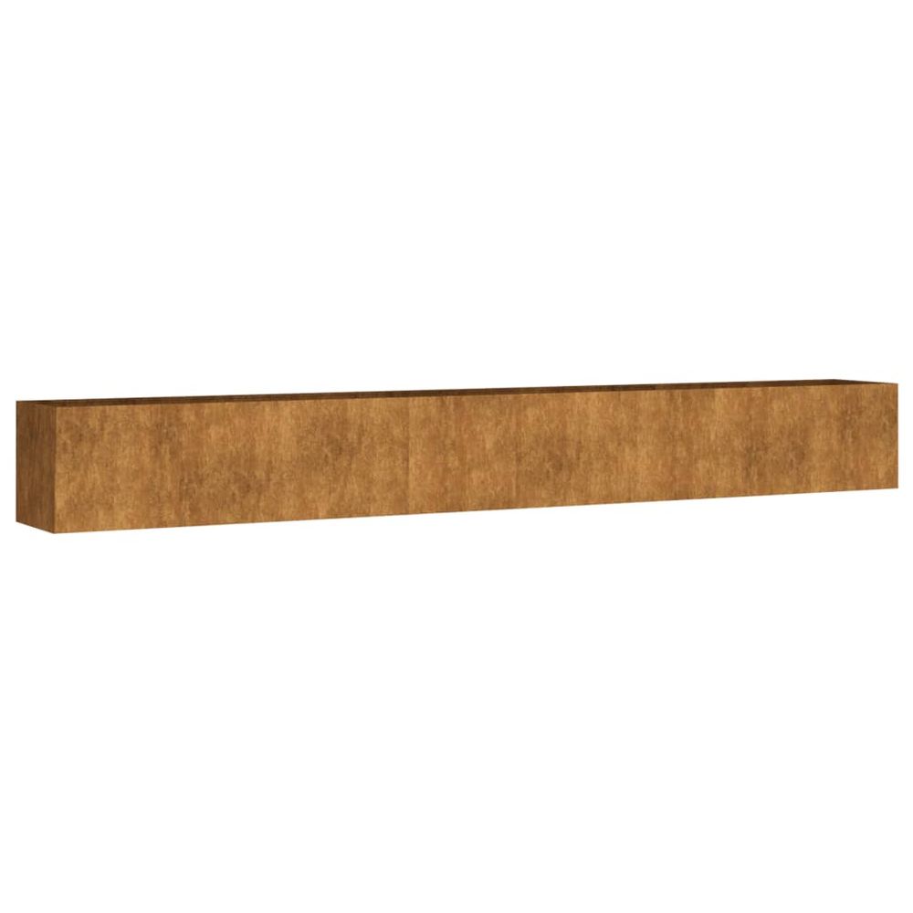Jardinière bac lit surélevé plantes fleurs terrasse jardin de jardin 360 x 40 x 40 cm acier corten marron