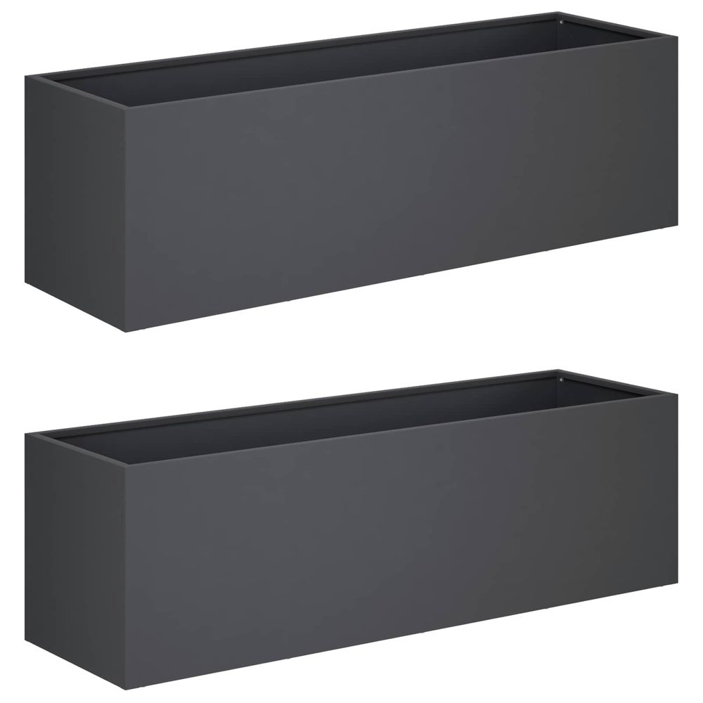 Cache-pot de jardin 2 pc anthracite 80 x 30 x 30 cm