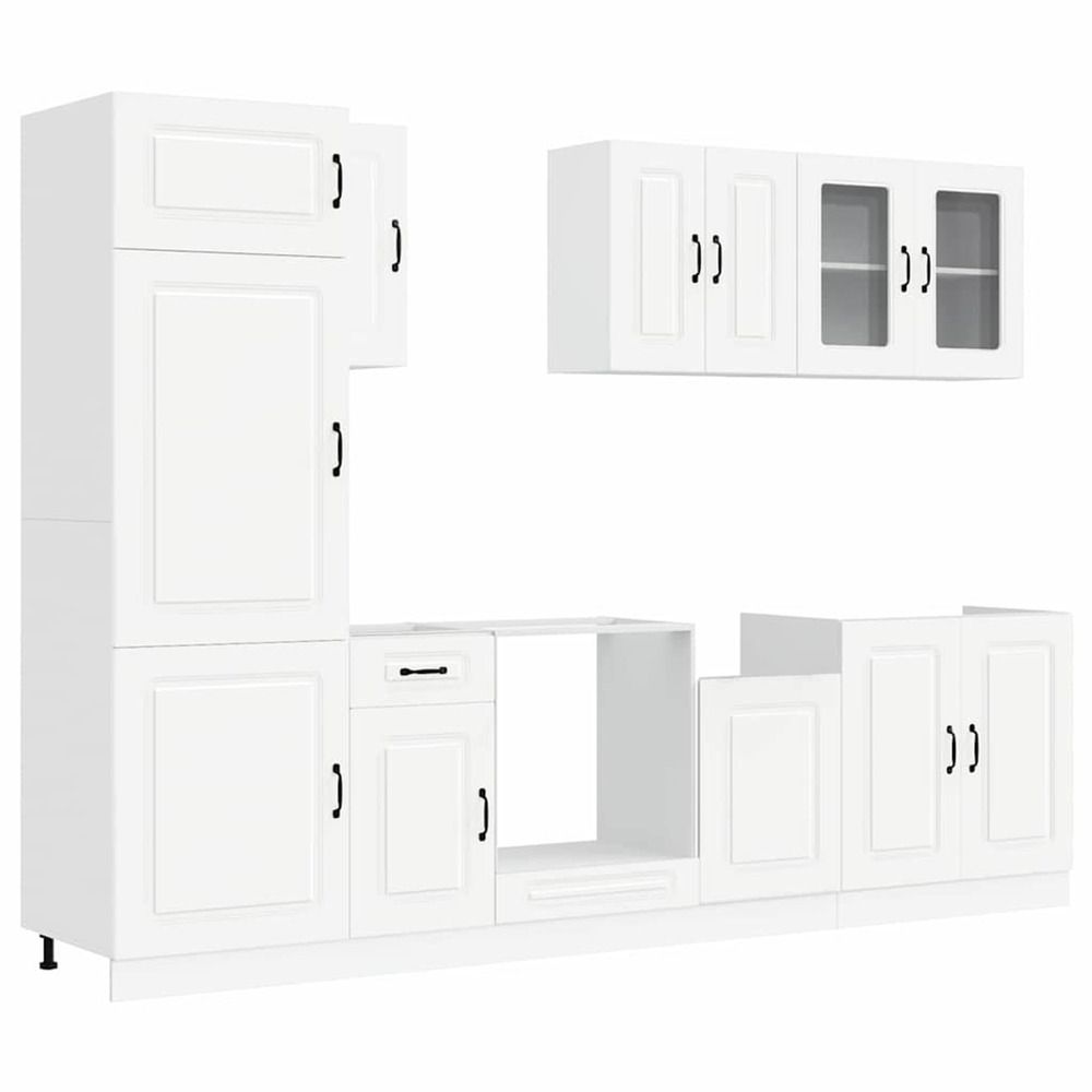 Ensemble d'armoires cuisine 8pcs kalmar blanc bois d'ingénierie