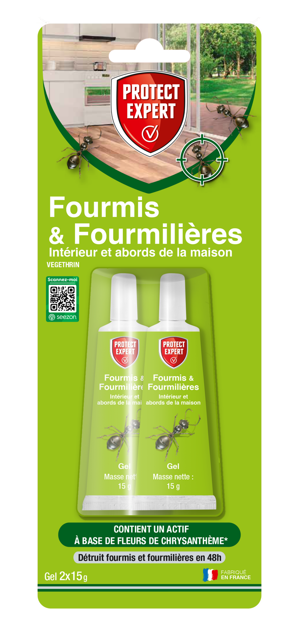 Protect expert ftubnat2n - 2 gels anti fourmis - appâts tubes 2x15g - produit prêt-à-l'emploi