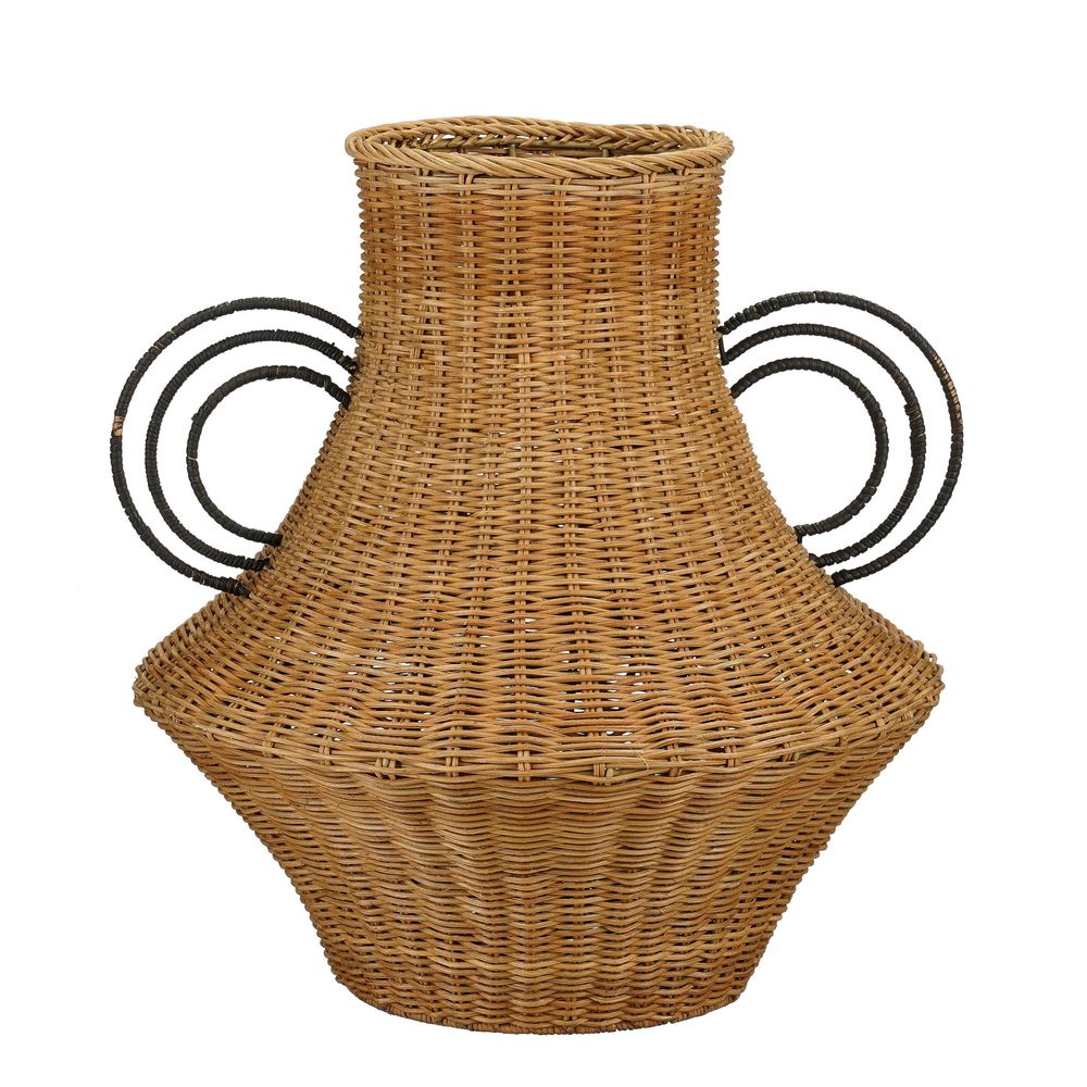 Mica decorations fabiola vase décoratif - h43 x ø30 cm - rotin - marron