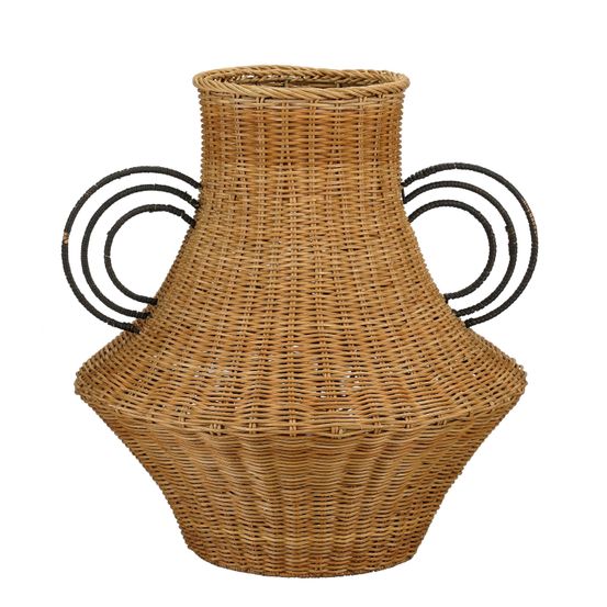 Mica decorations fabiola vase décoratif - h43 x ø30 cm - rotin - marron