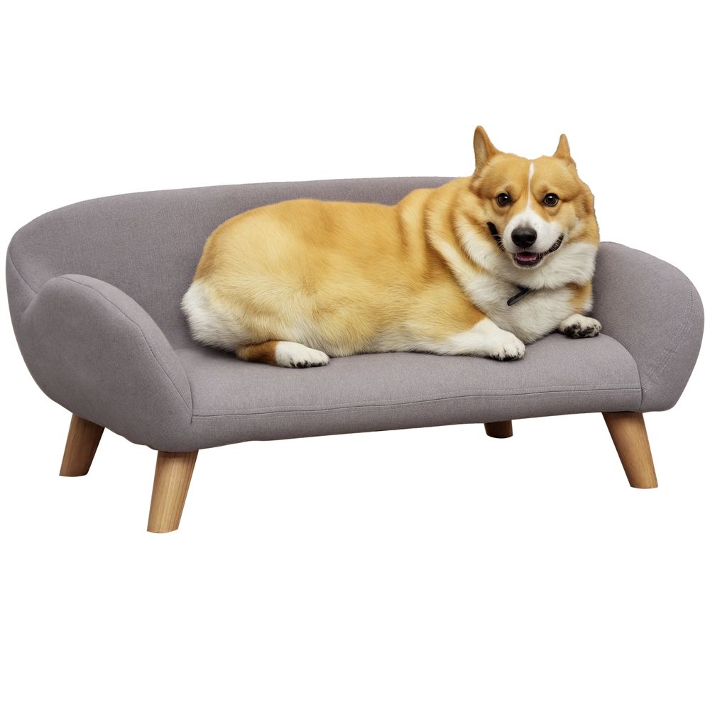 Canapé lit aspect lin pour chien et chat rembourrage confortable 72cm gris clair - comfortxl outdoor living