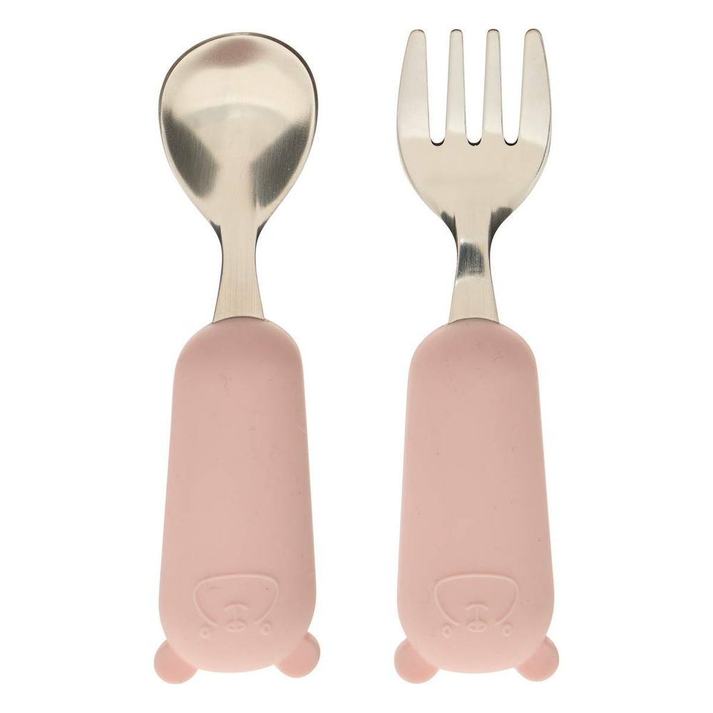 Set couverts cuillère et fourchette yum l.16,5cm rose
