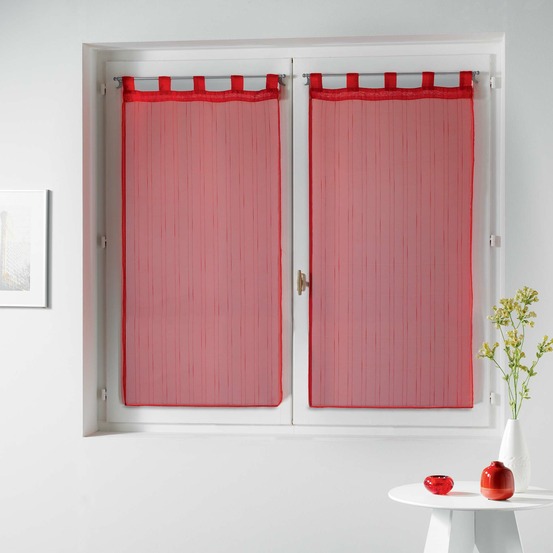 Paire de voile raye horizon 60 x 160 cm rouge