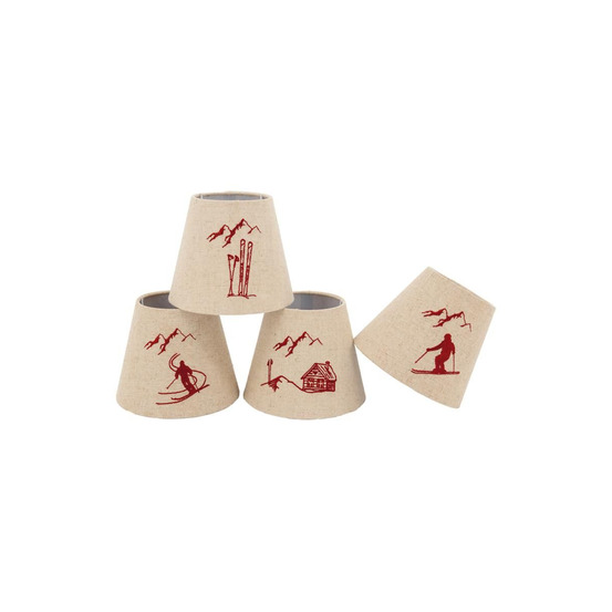 Abat-jour en coton modèle aléatoire skieur