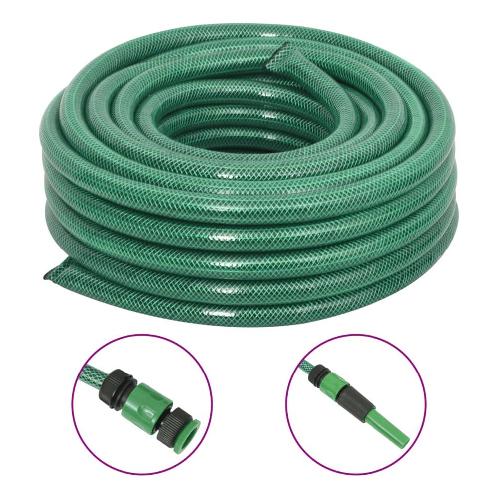 Tuyau d'arrosage avec jeu de raccords vert 0,75