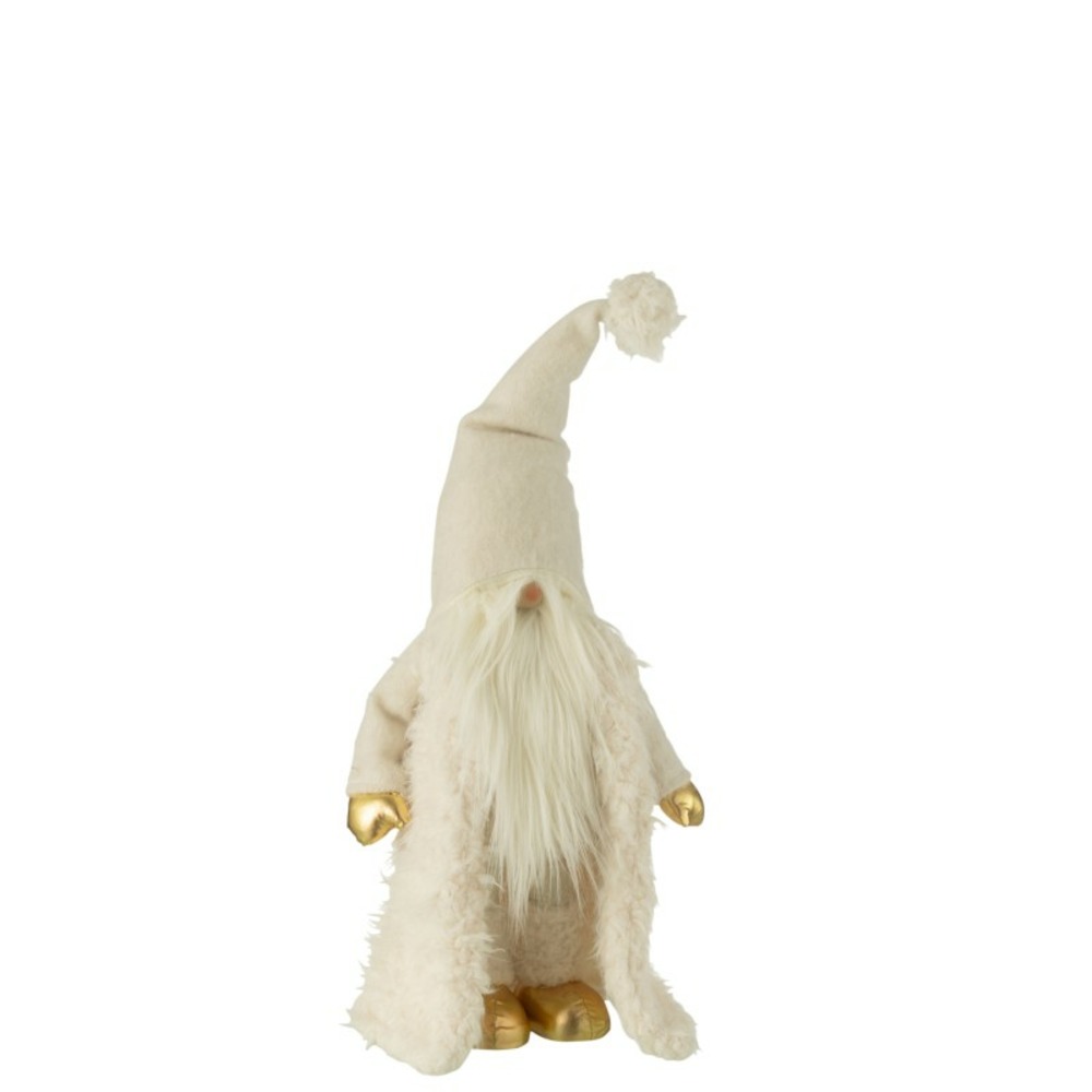 Lutin veste longue en textile blanc 26x16x66 cm