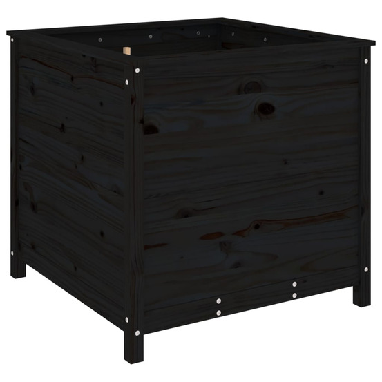 Jardinière d'extérieur noir 82,5x82,5x78 cm bois massif de pin
