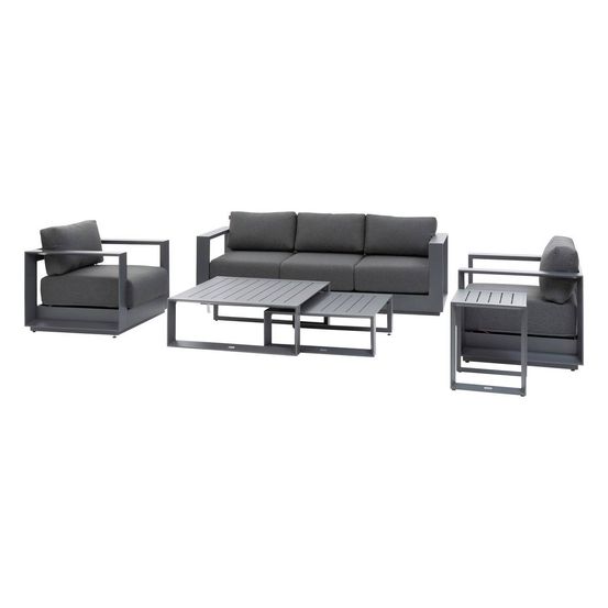 Salon de jardin rotatif allure graphite, 5 places