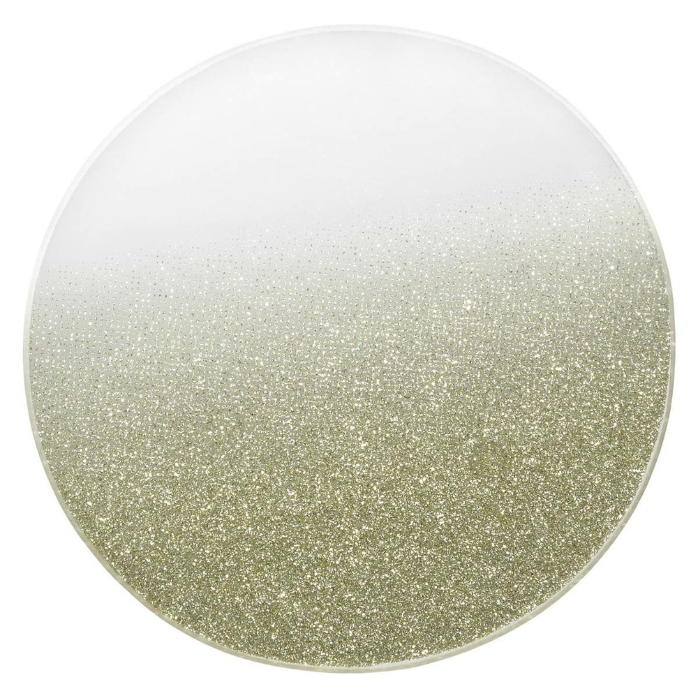 Photophore plaque de miroir pailletée or