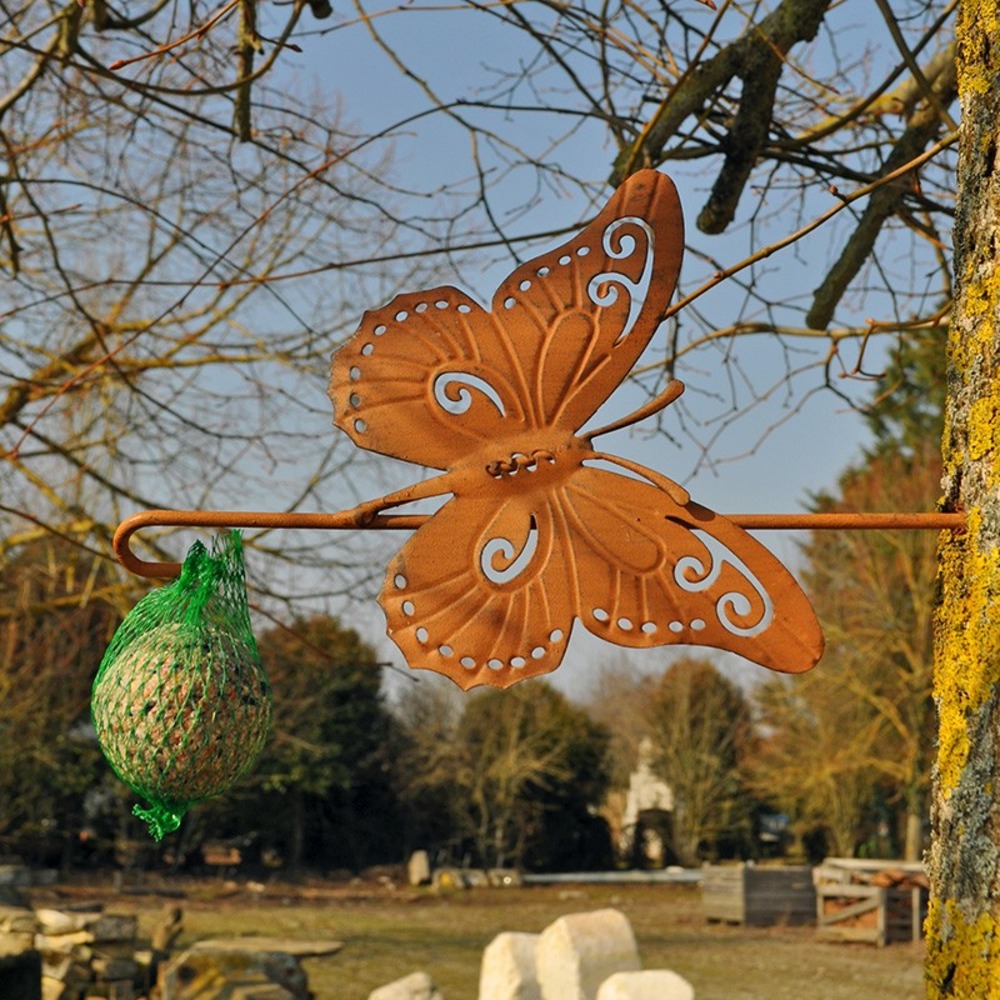 Support boule de graisse papillon en métal 27x9x16cm