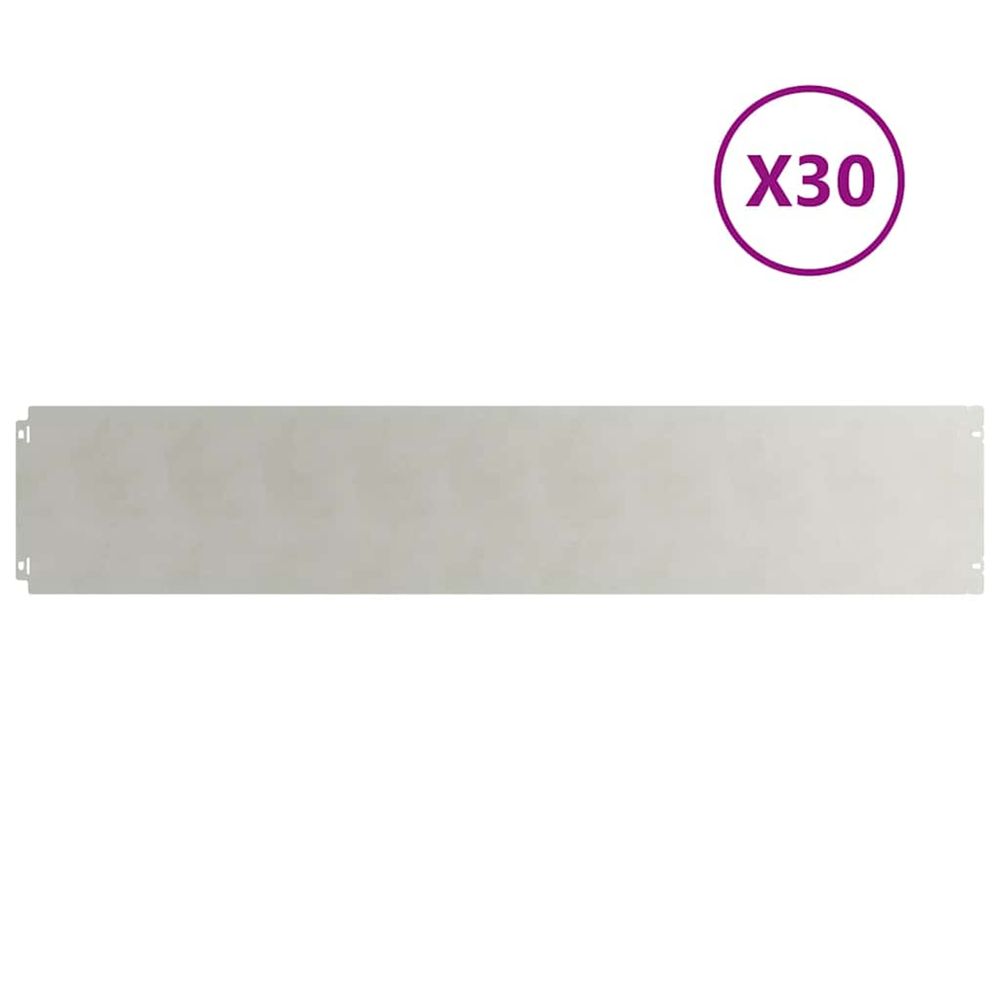 Bordure de pelouse 30 pc 20 x 103 cm acier inoxydable argenté