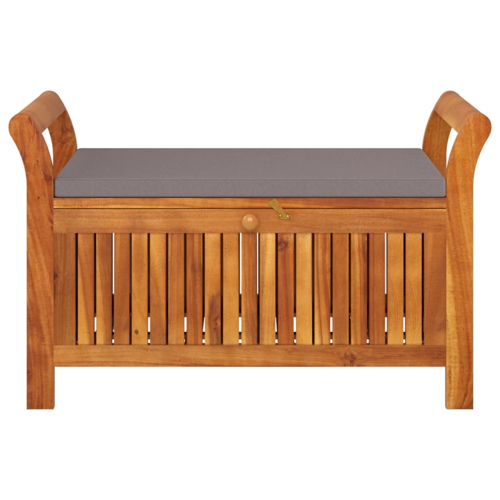 Banc de jardin meuble de patio d'extérieur terrasse de rangement de jardin avec coussin 91 cm bois d'acacia
