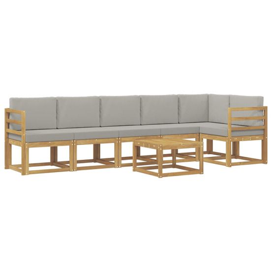 Ensemble de canapés d'extérieur 7 pc blanc et gris clair