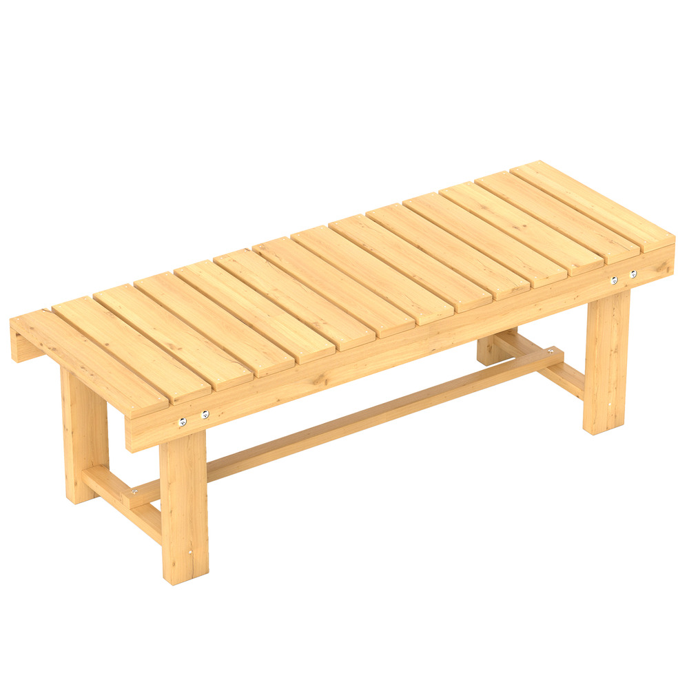 Banc de jardin 2 places en bois massif, imperméable et résistant, pour jardin et terrasse, finition naturelle