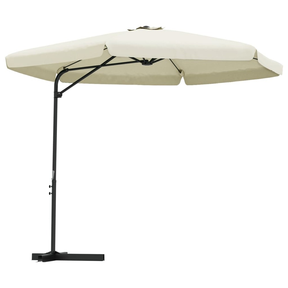 Parasol d'extérieur avec mât en acier 300 cm blanc sable