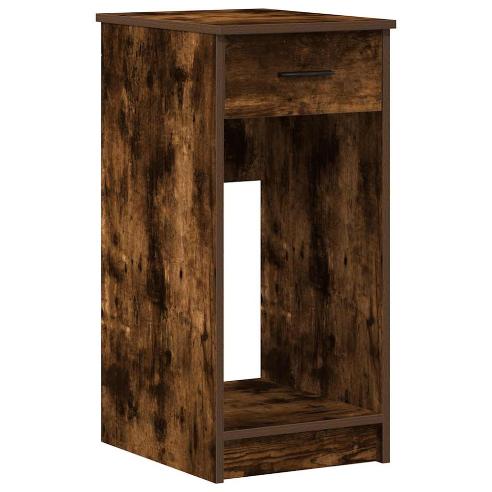 Support de tour d'ordinateur et tiroir chêne fumé 35x45x77 cm