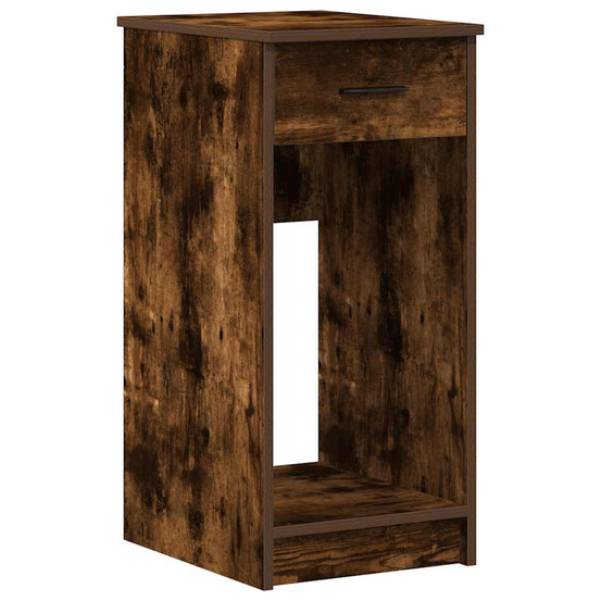 Support de tour d'ordinateur et tiroir chêne fumé 35x45x77 cm