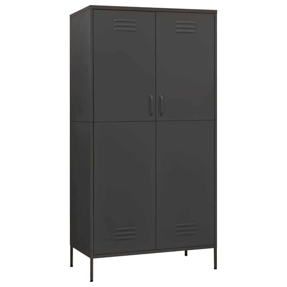 Garde-robe anthracite 90x50x180 cm acier