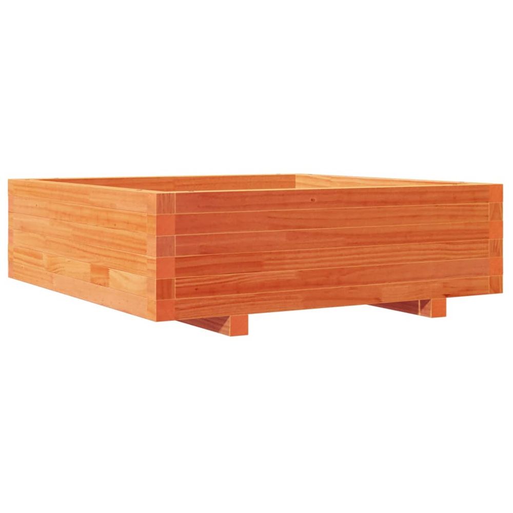 Jardinière d'extérieur cire marron 80x80x26,5 cm bois de pin massif