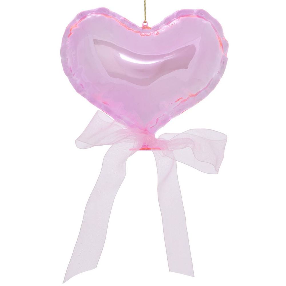 Suspension de sapin cœur ballon en verre 10 cm