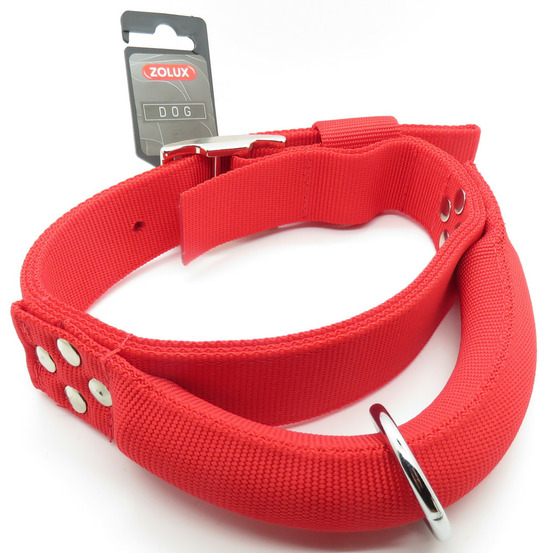 Collier avec poignée t 60 cm. Rouge pour chien.
