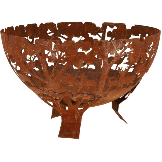 Brasero demi-rond en métal