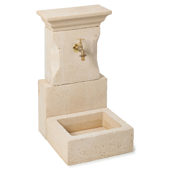 Fontaine classique en pierre bouchardée l.40xh.77xp.48 cm - ro'ma nature